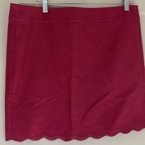 LOFT Berry Scalloped Mini Skirt